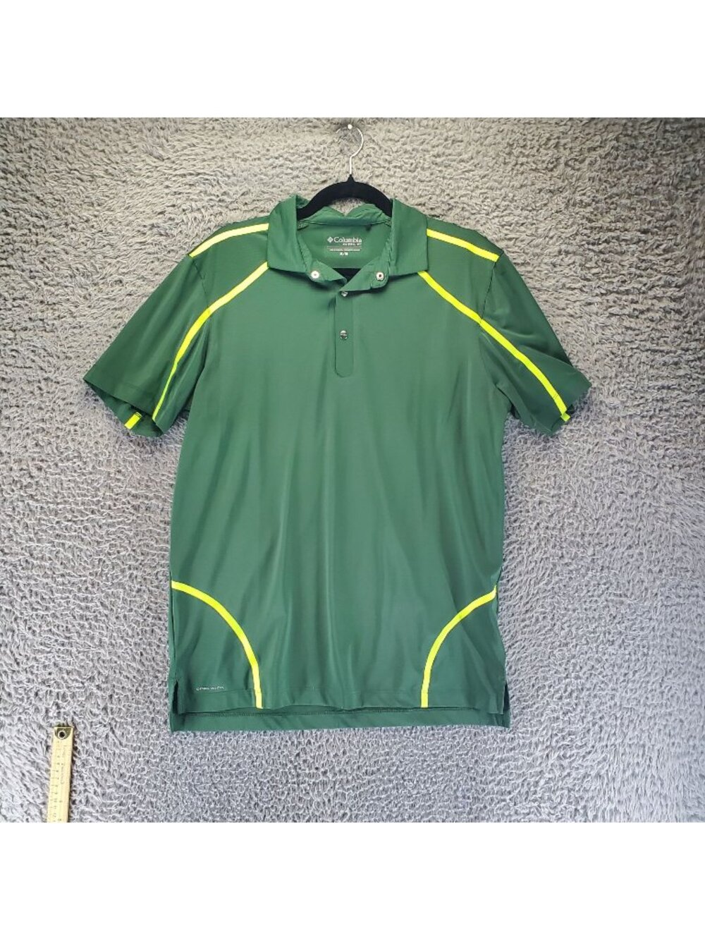 Columbia Shirt Mens Medium Green Golf Omni-Wick Cut Away Polo Moisture-Wicking